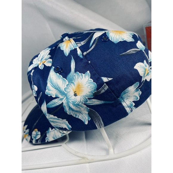 Park City San Sun Tropical Hawaiian Orchid Baseball Hat Blue Adjustable Vintage - Picture 4 of 12